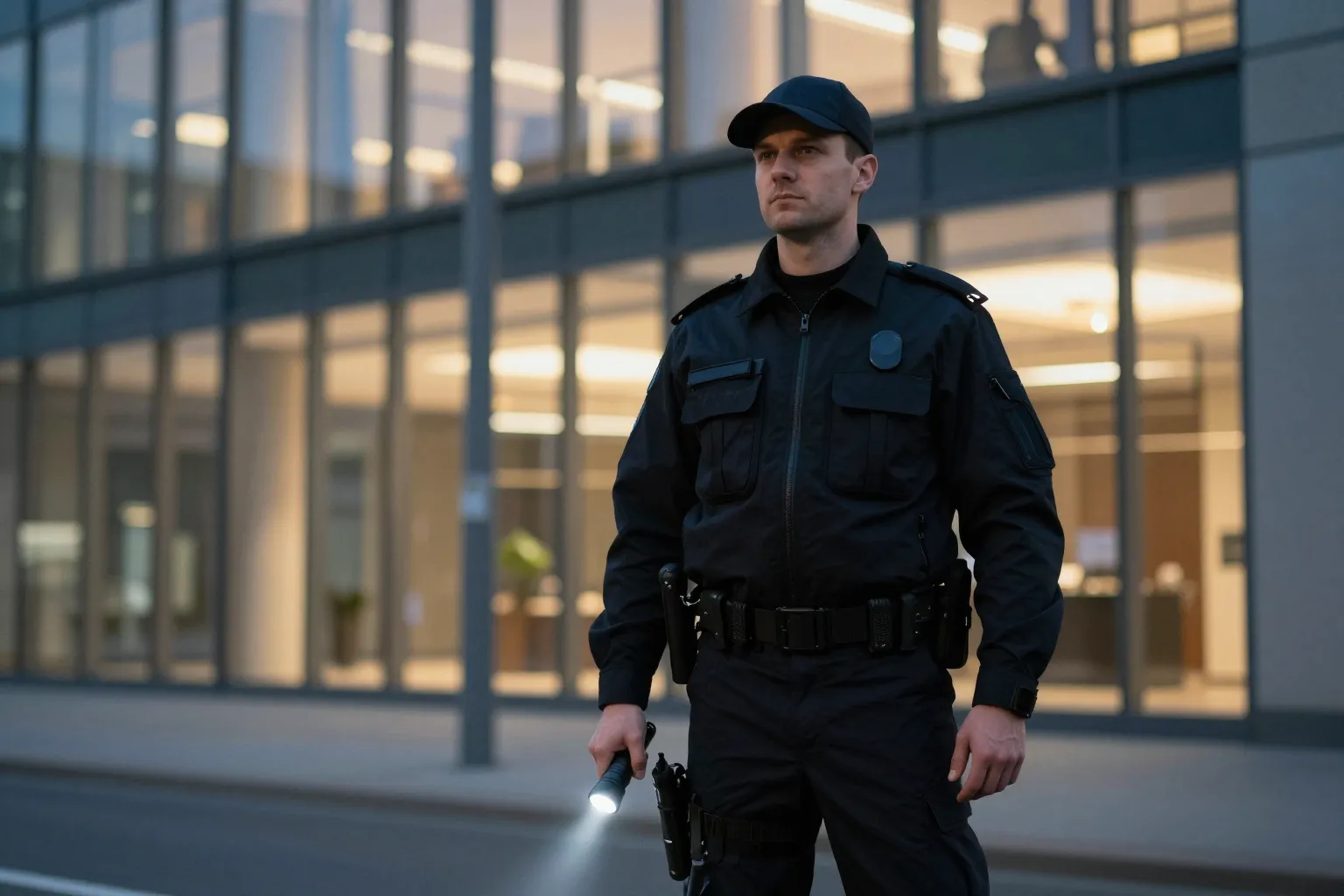 Sicherheitsmitarbeiter beim Kontrollgang